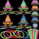 Blosssound 36 Sets Halloween Gifts 36 Halloween Cat Greeting Cards with 108 Glow Sticks Halloween Party Favors for Halloween Goodie Bag Fillers Glow in the Dark Decor Supplies