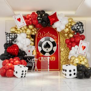 Casino Theme Party Decorations, Las Vegas Themed Party Decorations, Casino Balloons Arch Kit, Casino Night Poker Birthday Party Decoration