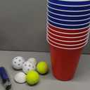 Giant Yard Pong Game Set Durable Giant Cups with Inflatable Pong Balls Pump and Carrying Bag Giant Pong Set for Lawn Beach Camping or Backyard (Blue+ Red)