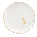 COLLECTIVE HOME - Ceramic Jewelry Tray, Decorative Trinket Dish for Rings Earrings Necklaces Bracelet Watch Keys, Birthday Mother's Day Christmas Gift for Women, 4.75", Glossy (k)