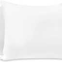 TILLYOU Toddler Pillowcase 2 Pack with Zipper, Silky Soft Microfiber 13" x 18" Kids Travel Pillow Cases, White