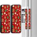 YGPARK Gingerbread Man Refrigerator Door Handle Covers Set of 2, Neoprene Fridge Door Handle Covers Washable Non-Slip Protector for Fridge Dishwasher Appliance Handle Covers, Keep Your Kitchen Clean