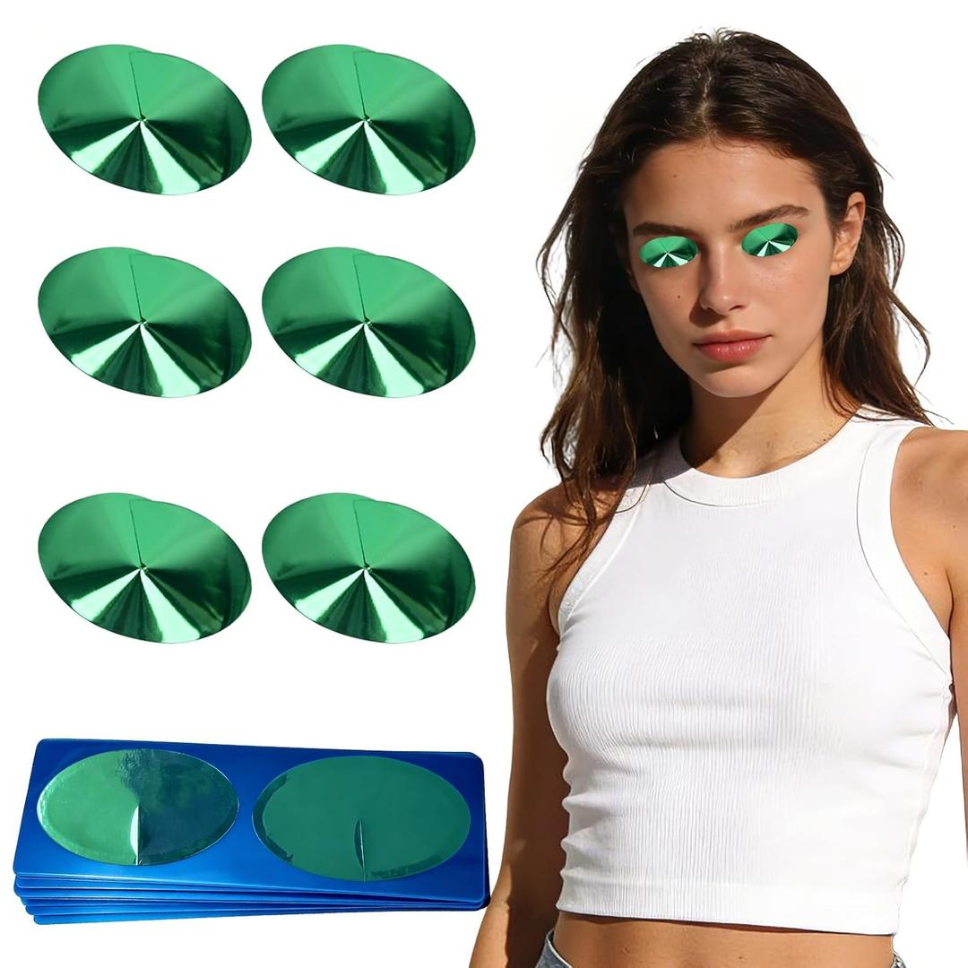 Tanning Eye Protection - Crystal-Clear Disposable Cones for Tanning Beds, 50 Pair Pack, Emerald Green
