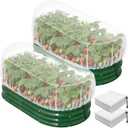 2PCS Garden Netting for Raised Beds, 4.8 X 2.2FT Garden Raised Bed Cover with Drawstring, Plant Netting for Garden Protection, Insect Bird Pest Barrier for Vegetables Fruits Flowers Crops