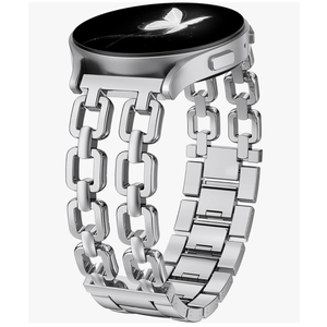 Wearlizer Metal Bands Compatible with Samsung Galaxy Watch 8 Band 40mm 44mm/Watch 8 Classic 46mm, No Gap Dressy Stainless Steel Chain Strap Wristbands Accessories for Women