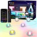 RGB+IC Permanent Outdoor Lights, 100Ft Smart Eave Lights, String Lights, IP67 Waterproof for House Garden Christmas Decor Birthday Gift with Alexa, Google Assistant APP/Remote Control