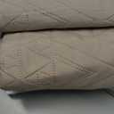 akkialla King/ Cal King Size Quilt Bedding Set, Beige Lightweight Microfiber Soft Bedspread, Modern Style Geometric Pattern Coverlet Set for All Seasons, 3 Piece(1 Quilt, 2 Pillow Shams)