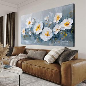 KUPTEU Canvas Wall Art Decor Large Wall Art Pictures for Living Room White Flowers Wall Art Prints Canvas Art Wall Decor Hallway Decorations Artwork for Walls Bedroom Home Aesthetic Decor 24" X 48" KUPTEU Canvas Wall Art Decor Large Wall Art Pictures for Living Room White Flowers Wall Art Prints Canvas Art Wall Decor Hallway Decorations Artwork for Walls Bedroom Home Aesthetic Decor 24" X 48"