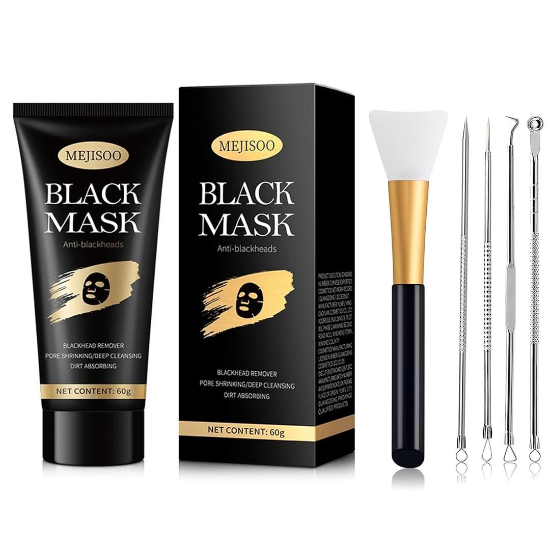 Blackhead Remover Mask,Charcoal Mask Peel Off,Deep Cleaning for Pores Whitehead Blackhead,Oil Control,Fit for Women and Men,with Brush,Extractor Tool.