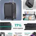 BAGSMART Top Opening Carry On Luggage 22x14x9 Airline Approved with TSA Lock, Expandable 20 Inch Deep Compartment Hard Shell Suitcases with Double Spinner Wheels, Black