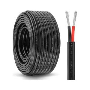 18 Awg 0.8mm² 18/2 Gauge Electrical Wire 2 Conductor Extension Cable 100 Foot UL2464 DC 5V/12V/24V/300V Oxygen Free Stranded Tinned Copper Wire Low Voltage LED Cable for LED Lamps Automotive