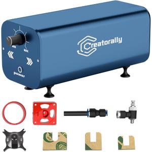 Air Assist Pump Kit for Laser Engraver, 30L/Min Adjustable Quiet Airflow, Removes Smoke and Dust, Reduces Burn Marks, Protects Lens, Compatible with S9/S10/A5 PRO/A10 PRO/TTS-55 PRO