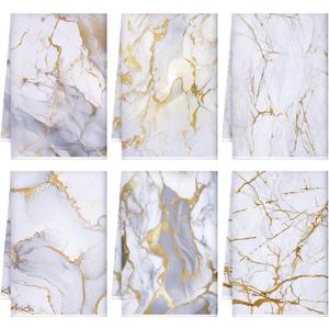Boyiee Set of 6 Marble Kitchen Towels Gold Dish Towels Absorbent Stylish Marble Tea Towels 24 x 16 Inches Modern Hand Towels Housewarming Gifts for Farmhouse Kitchen Bathroom Decorations
