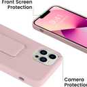 LAUDTEC Silicone Kickstand Case Compatible with iPhone 13 Pro, Flexible Soft Liquid Silicone Stand Case for iPhone 13 Pro (Pink)