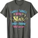 Twinkle Twinkle Little Star Gender Reveal Party Baby Shower T-Shirt Medium