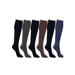 Winterlace Women’s Trouser Socks, Opaque Stretchy Nylon Knee High, Many Colors, 6 pairs queen size