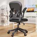 Dripex Office Chair, Ergonomic Office Chairs, Flip-up Armrest, Lumbar Support, Adjustable Height, Mesh Office Chair, Mid Back Support Computer Chair for Home, Rolling Swivel Desk Chair for Office