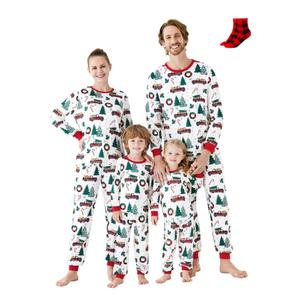 PATPAT Christmas Family Matching Pajama Sets Includes Christmas Socks - Perfect for Family Photos & Holiday Celebrations XL