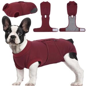Kuoser Dog Surgery Recovery Suit, Recovery Suit for Female Male Dogs, Dog Onesie After Surgery Spay Neuter, Anti-Licking Pet Surgical Recovery Snugly Suit, Bodysuit for Abdominal Wounds Skin Disease, L