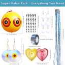 Bird Repellent Devices Kit,14 Piece,Reflective Scare Rods, Bird Scare Tape, Discs, Heart Wind Spinners, Keep Woodpeckers, Pigeons & Geese Away Effective Hanging Decor for Patio, House Siding