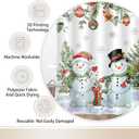JAWO Winter Snowman Shower Curtain Winter Snow Scene Xmas Shower Curtain Christmas Holiday Shower Curtains Bathtub Decor with 12 Hooks 72 X 72 Inches
