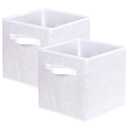 ShellKingdom Storage Bins, Foldable Fabric Storage Cubes with 3D Embossed Rose Pattern, Cloth Organizer Drawer For Closet And Toys, 10.5 X 10.5 X 11 inch, 2 Pack (White)