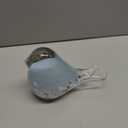 DOVDOV Hand Blown Glass Bird Statue Home Decor, Small Blue Glass Art Bird Sculpture for Office Desktop on Dresser entryway Decorative Ornament and Paperweight. (6.9in)