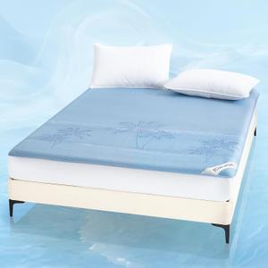 YOUR MOON Queen Size Cooling Mattress Pad for Hot Sleepers - Soft Breathable Noiseless Bed Pad Cover Mattress Cover, 8"-16" Deep Pocket - Enhanced Cooling Technology for Restful Sleep, Light Blue