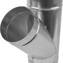 45 Degree 6 x 6 x 6 Inch Wye-Shape Duct Splitter - Metal 3 Way Fitting Adapter - Galvanized Steel - Spiral Duct Hose Dryer Connector - for Home or Industrial HVAC Ventilation - Branch 6 Inch