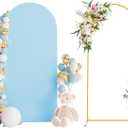 Wokceer 6 FT Wedding Arch Stand and Arch CoverMetal Arch Stand with Arch Stand Cover for Birthday Party Wedding Ceremony Bridal Baby Shower Event Decor, Blue, DoorCover 0.8M-Dusty Blue-K