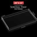 Acrylic Tray 20x12 with Cut Handles - Spill Proof Decorative Tray is an Ideal Countertop Organizer for Living Rooms, Ottoman Coffee Tables, Offices, Kitchens & Serving Guests