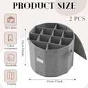 Ripeng 2 Pack Round Shoe Organizer for Closet, Cylindrical Shoe Storage Organizer with Removable Dividers and Lid, Foldable Closet Container Round Compartment Bins for Home (D17 X H13.2, Rectangular)
