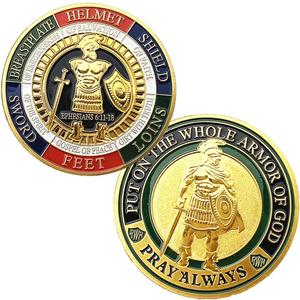 Armor of God Challenge Coin,Prayer Coin Collector's Medallion