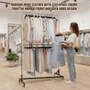 Geelin Z Rack for Clothing Heavy Duty Z Rack Double Row Hangers with Built-in Height Extensions