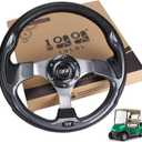 10L0L Golf Cart Steering Wheel, Generic of Most Golf cart EZGO Club Car Yamaha (style1 Gray)