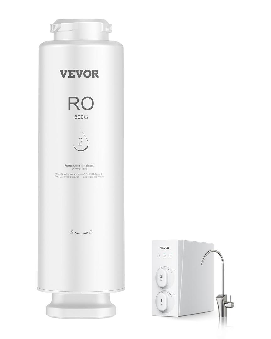 VEVOR Reverse Osmosis Filter, 11-stage Reverse Osmosis Water Filter Replacement, Compatible with SS-005 800 GPD Under Sink Water Filter, 24 Months RO Filter Cartridge, Reduces Lead & Chlorine, Rust