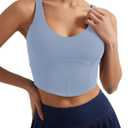 Women's Bustier Corset Crop Tank Tops Sleeveless Trendy Scoop Neck for Women Going Out Tops Summer Sexy High Impact (Blue, M)