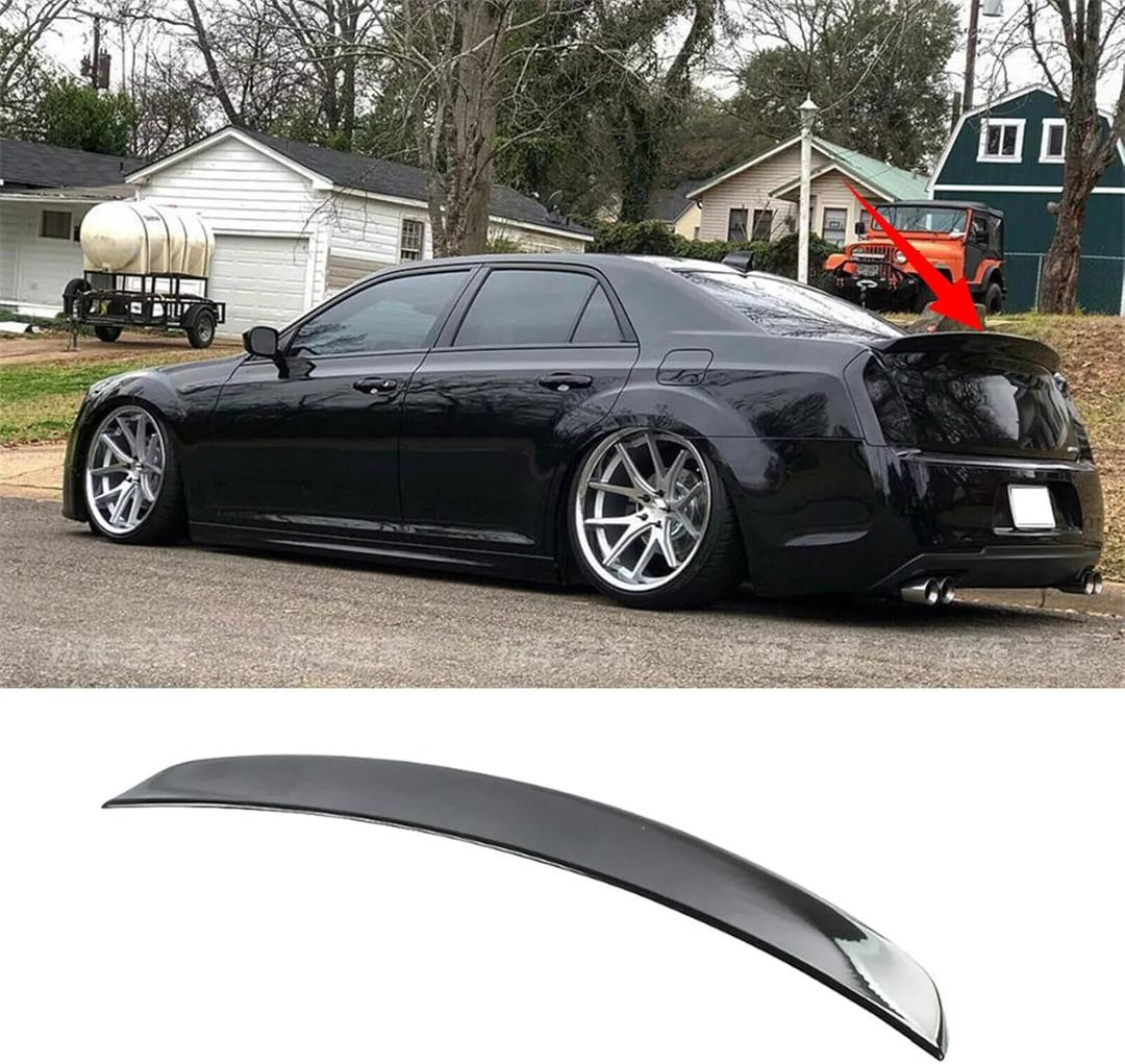 MUTUSAISI Rear Trunk Lip Spoiler Wing Fit for Chrysler 300 300C 300S 2011-2023 Tail Lid Duckbill Accessories Gloss Black