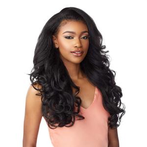 Sensationnel Instant Weave Half Wig - 3 Synthetic Blendwig Adjustable Drawstring for Seamless Hair Blending (T1B/4)
