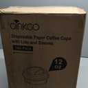 Ginkgo 300 Pack 12 oz Disposable Thickened Paper Coffee Cups with Lids and Sleeves, To Go Hot Coffee Cups Set for Chocolate, Cocoa, Beverages and Tea