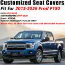Coverado Full Set F150 Seat Covers, Waterproof Faux Leather Full Coverage Protector for 2015-2026 Ford F150 & 2017-2026 F250 F350 F450 Crew Cab, Black Truck Interior Car Seat Cushion Covers