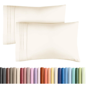 Queen Pillow Cases Set of 2 - Ultra Soft Hotel Quality Pillowcase Covers - Comfy, Cozy & Wrinkle Free - Shrinkage, Stain & Fade Resistant - Machine Washable Pillow Protectors - 2 Piece Set - Off White