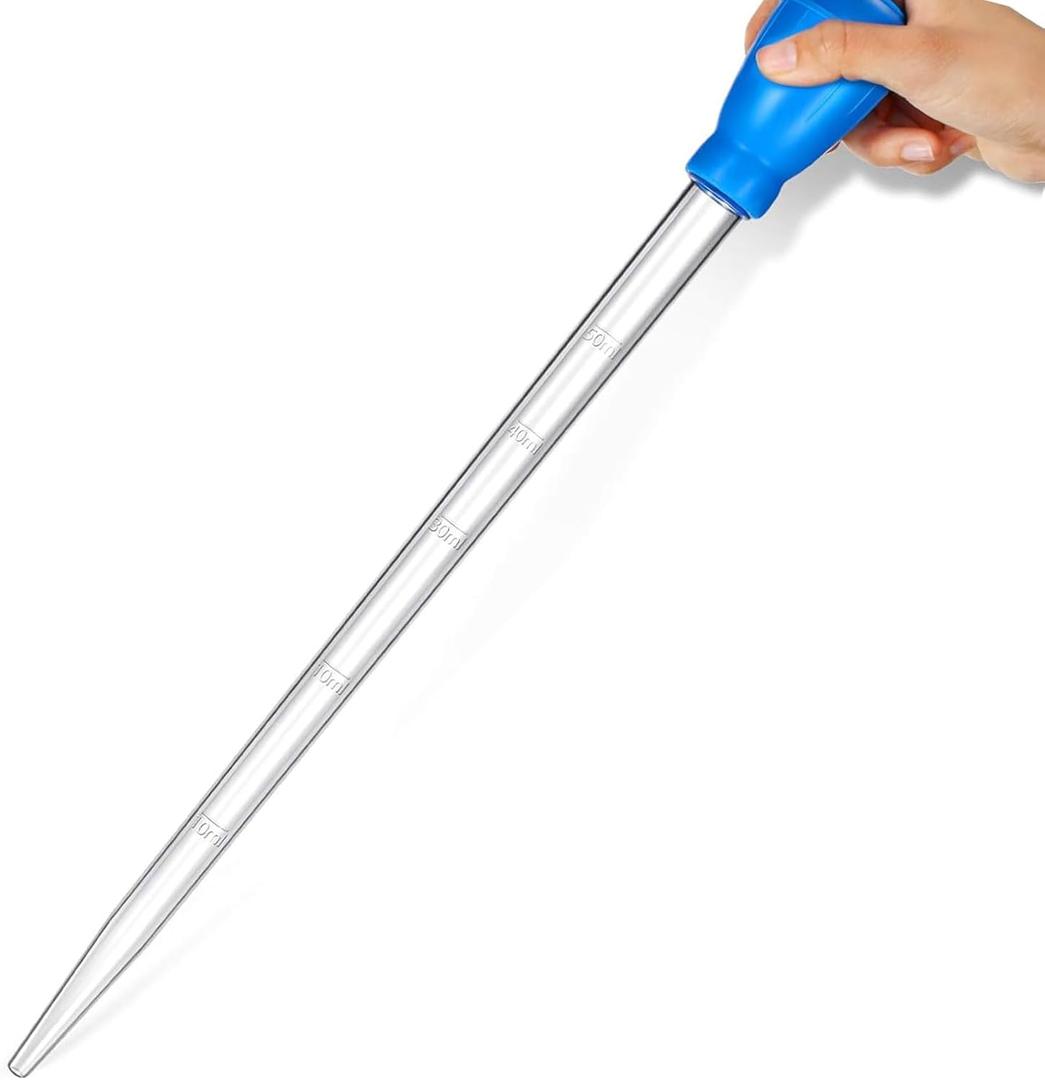 17.7in 1 Pieces Long Pipette for Fish Tank Coral Food Feeder Long Syringe Reef Coral Food Spot Feeder Tube for Reef Aquatic Plant Spider Snake Lizardfor Axolotl Tank Accessories