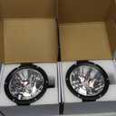 Lightronic Off-Road 7" Round LED Spotlight/Headlight for Motorcycle/Truck, 6000K Cool-White Long-Range Spot Beam High Speed Applications, Corrosion Resistant Waterproof, 12V/24V DC, 2-Pack