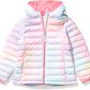 Amazon Essentials Toddler Girls' Lightweight Water-Resistant Packable Hooded Puffer Jacket, Pink Ombre, 4T