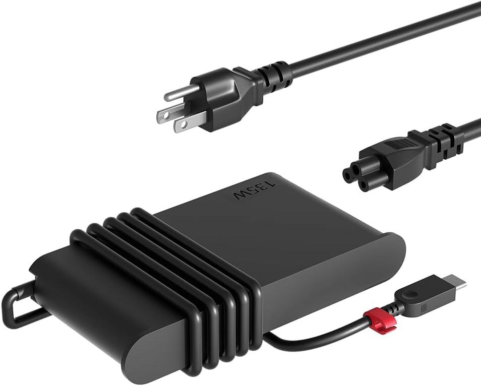 Slim 135W USB-C Charger Compatible with Lenovo ThinkPad Z16 T16 P16 P16s E16 Yoga Slim/Pro 7 9 ThinkBook 16 14p 14 15 IdeaPad Slim Pro 5 7 9 Laptop