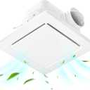 Hon&Guan Bathroom Exhaust Fan, Quiet Square Bathroom Vent Fan 111 CFM, 1.0 Sones, Ceiling Mount Ventilation Fan, Bath Ceiling Fans, Exhaust Fan for Home Bath Hotel
