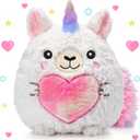 Leyndo Cute Unicorn Plush Pillow 14 Inch Llamacorn Stuffed Animal, Soft Pink Plush Toy Gift for Girls, Birthday Anniversary Easter Gift