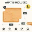 Bamboo Cutting Board Natural Non Toxic Chopping Wood Cutting Board With Juice Grooves Knife-Friendly Finish For Versatile Kitchen Use Ideal Charcuterie & Chopping Large Multi-Use New Home Must Haves (1pc: L (15"  10"))