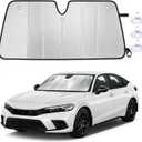 EcoNour Accordion Foldable Windshield Sun Shade Fit for Honda Civic 2022-2024 2025 2026 Sunshade, Front Car Window Shades Sun Visor, Blocks UV Rays & Heat, Car Accessories